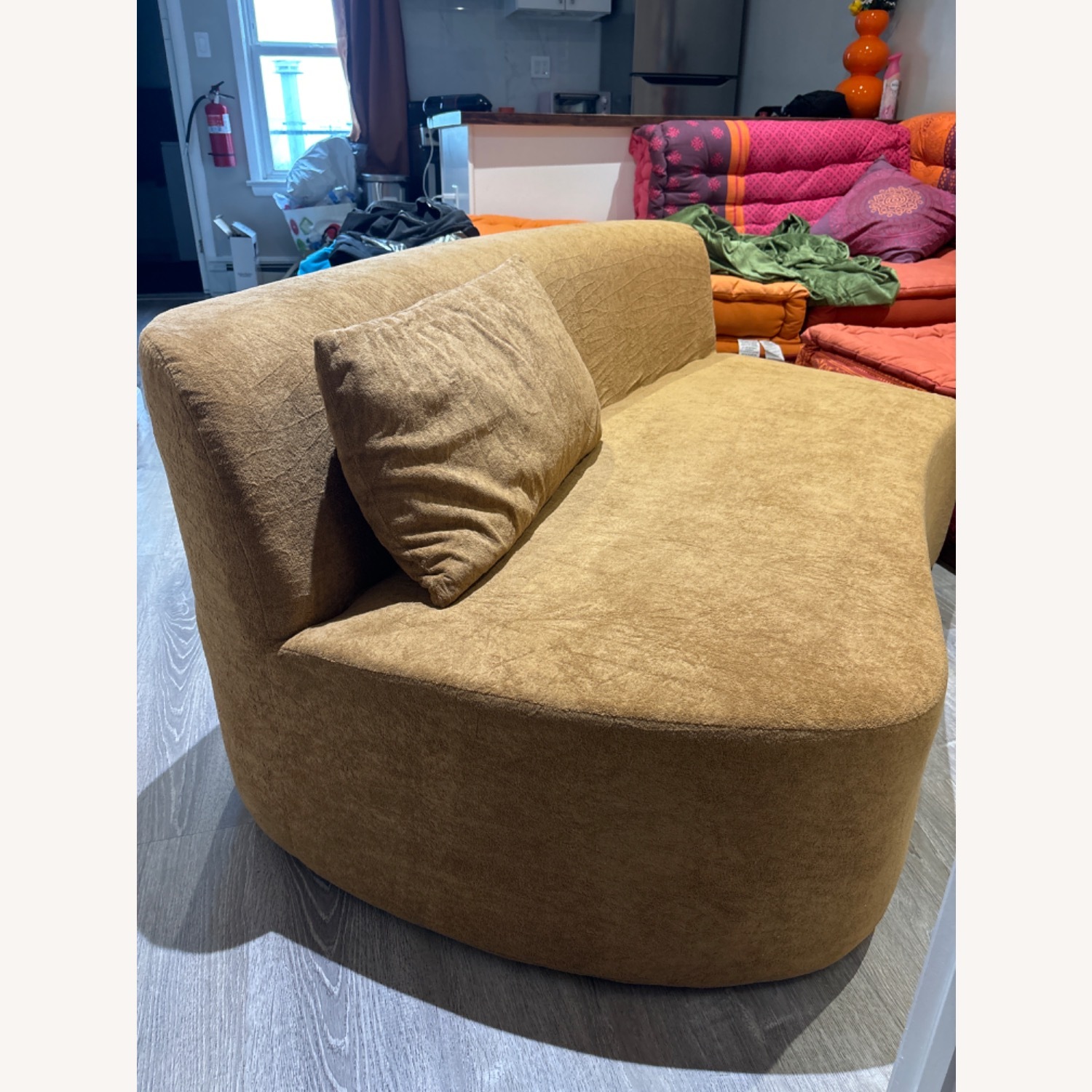 Modular Sectional Curved Sofa (Camel Color ) - image-10