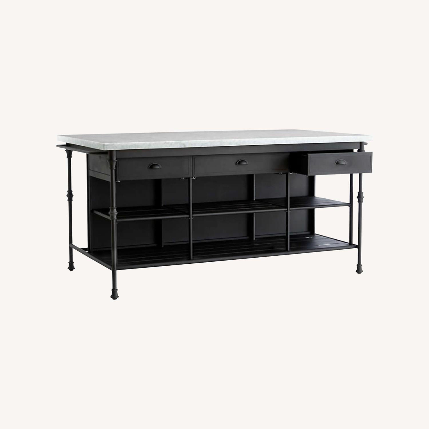 Crate & Barrel French Marble Kitchen Island - image-0