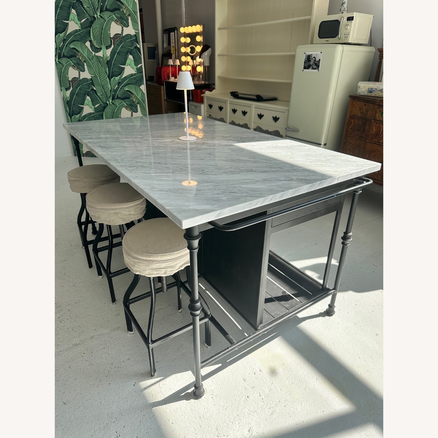 Crate & Barrel French Marble Kitchen Island - image-1