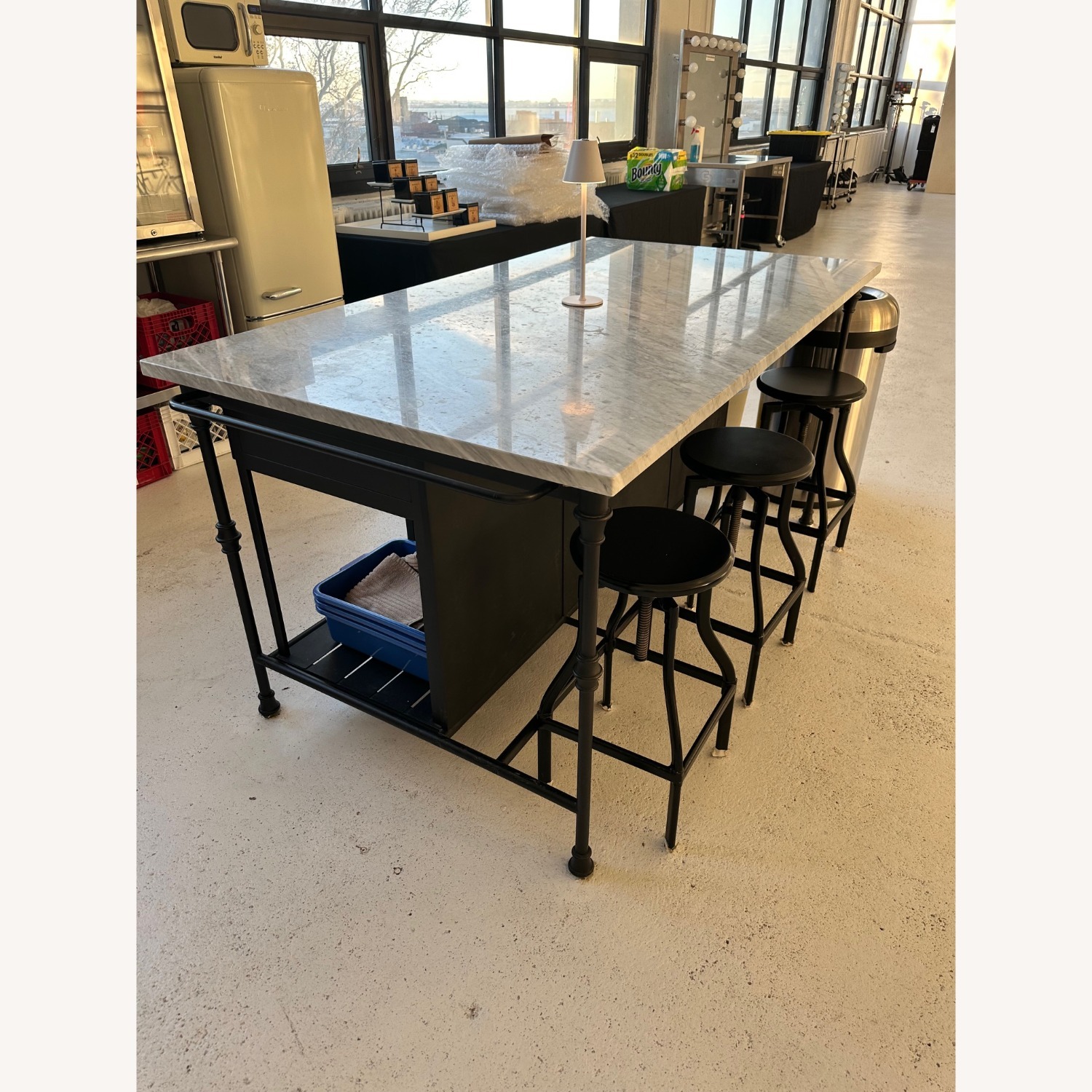 Crate & Barrel French Marble Kitchen Island - image-2