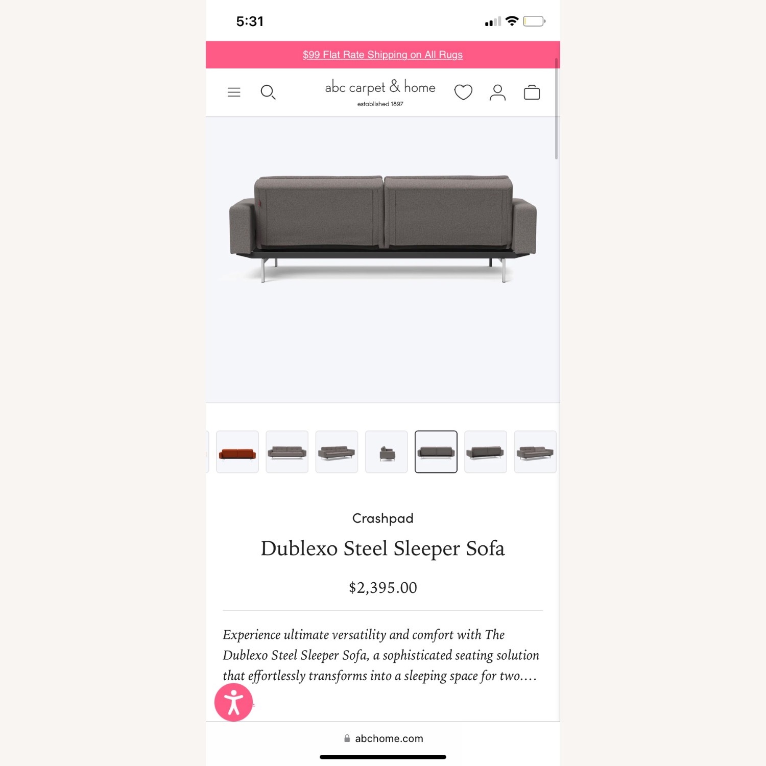 ABC Carpet & Home Crashpad Sofa - image-19