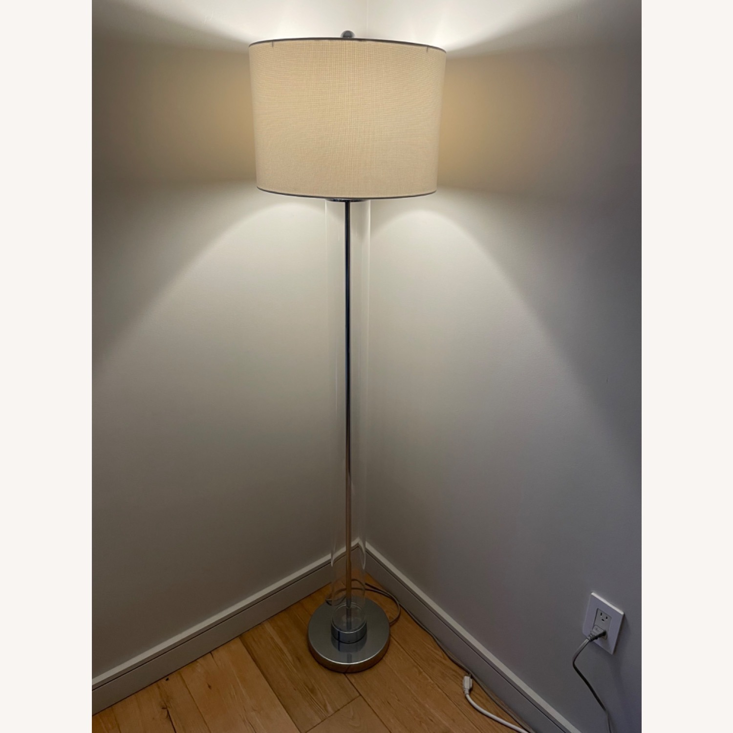 Safavieh Lovato Modern Clear Glass and Polished Chrome Floor Lamp - image-5