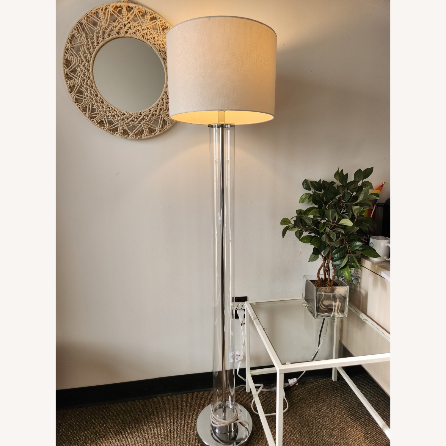 Safavieh Lovato Modern Clear Glass and Polished Chrome Floor Lamp - image-10
