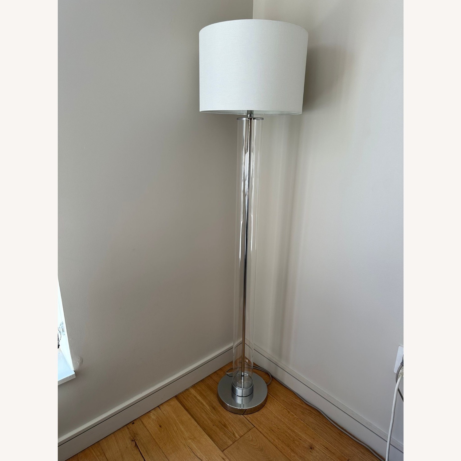 Safavieh Lovato Modern Clear Glass and Polished Chrome Floor Lamp - image-4