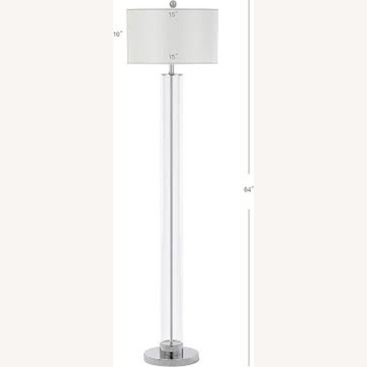 Safavieh Lovato Modern Clear Glass and Polished Chrome Floor Lamp - image-11