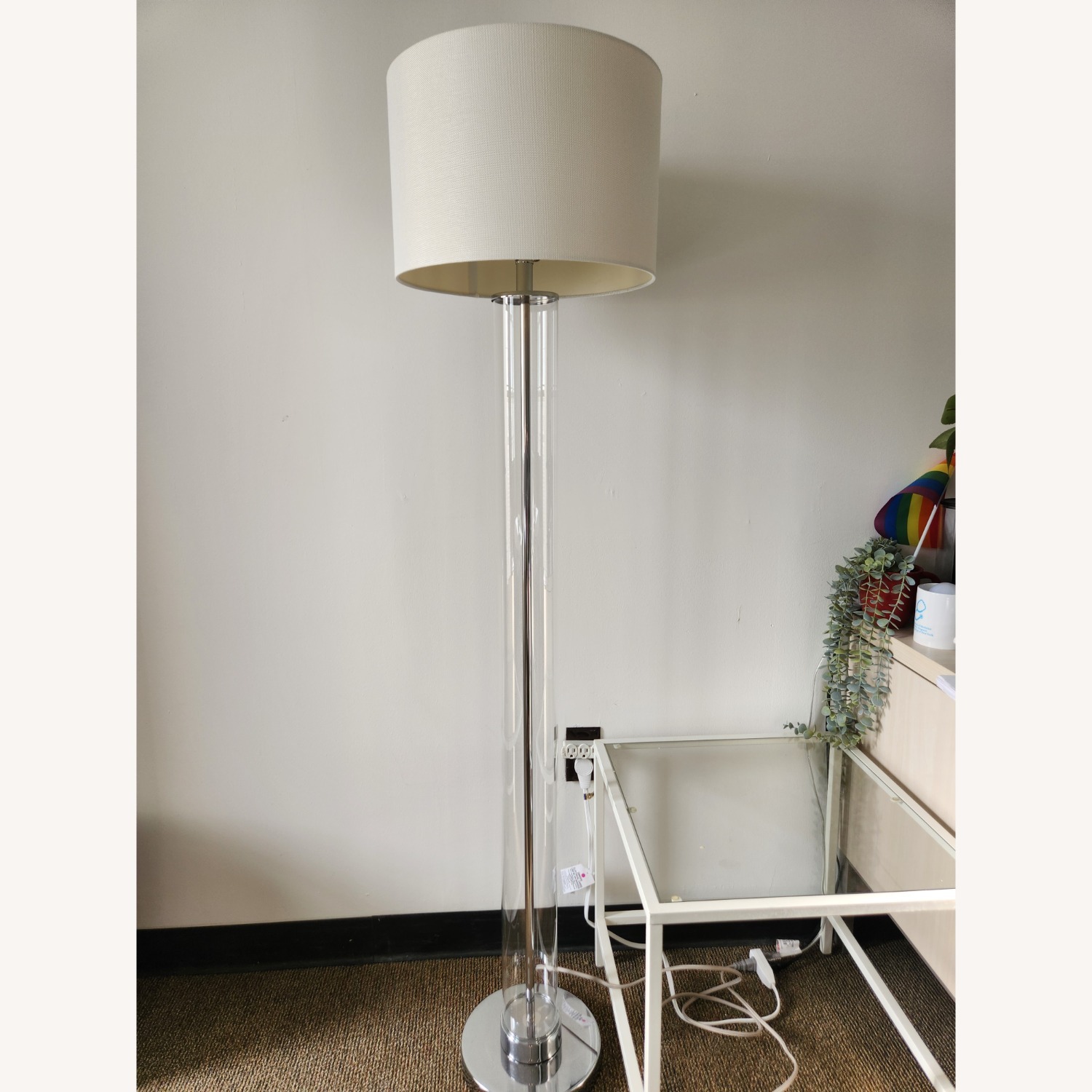 Safavieh Lovato Modern Clear Glass and Polished Chrome Floor Lamp - image-9