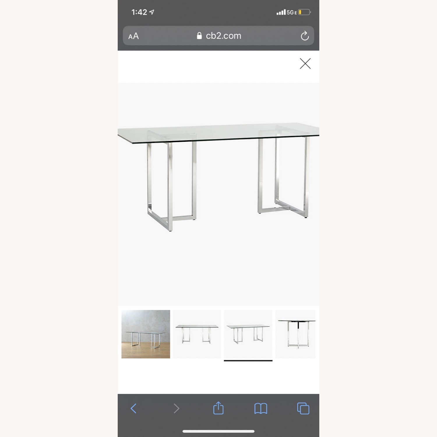 CB2 Silverado Chrome Dining Table - image-8