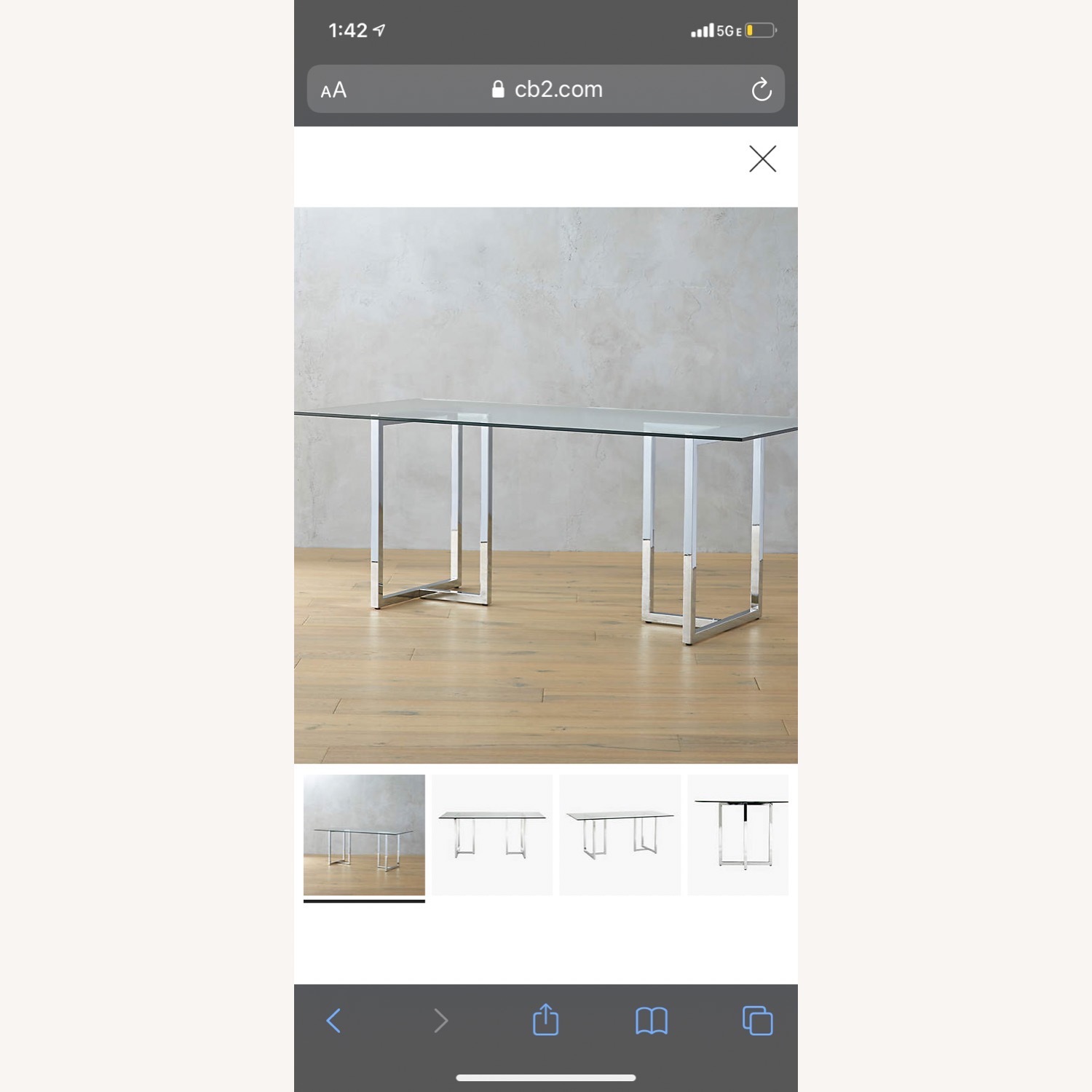 CB2 Silverado Chrome Dining Table - image-6