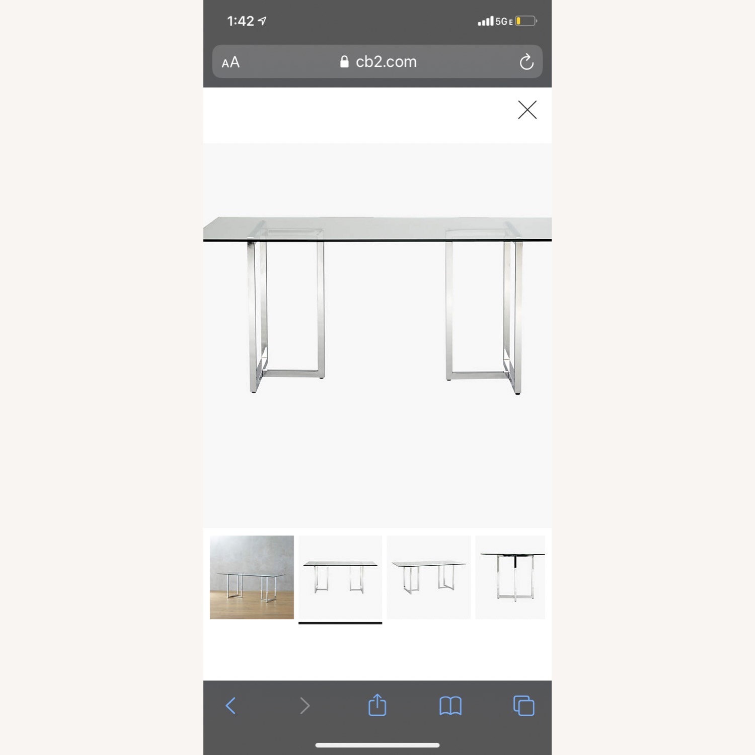 CB2 Silverado Chrome Dining Table - image-4