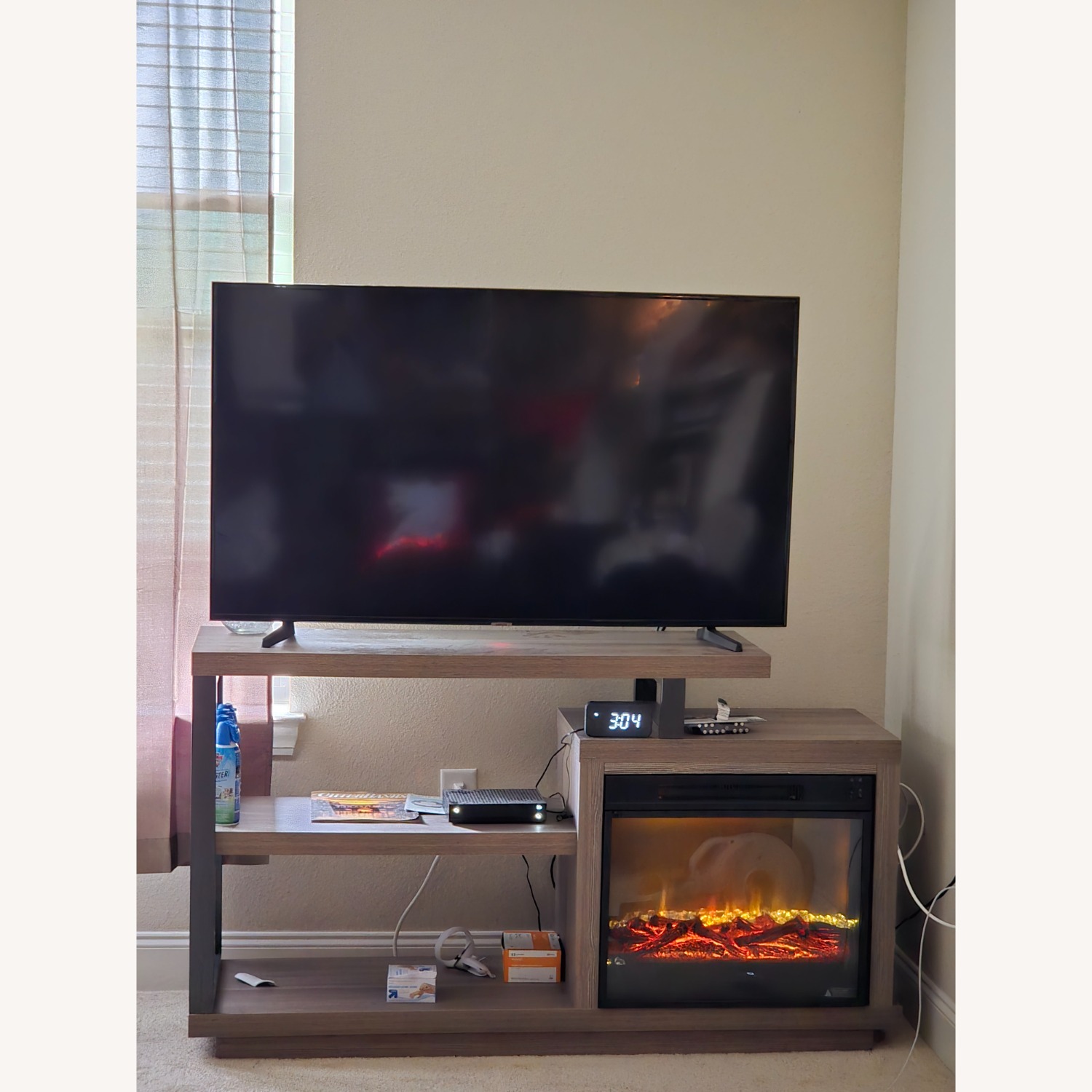 Twin Star Modern Fireplace TV Stand - image-4