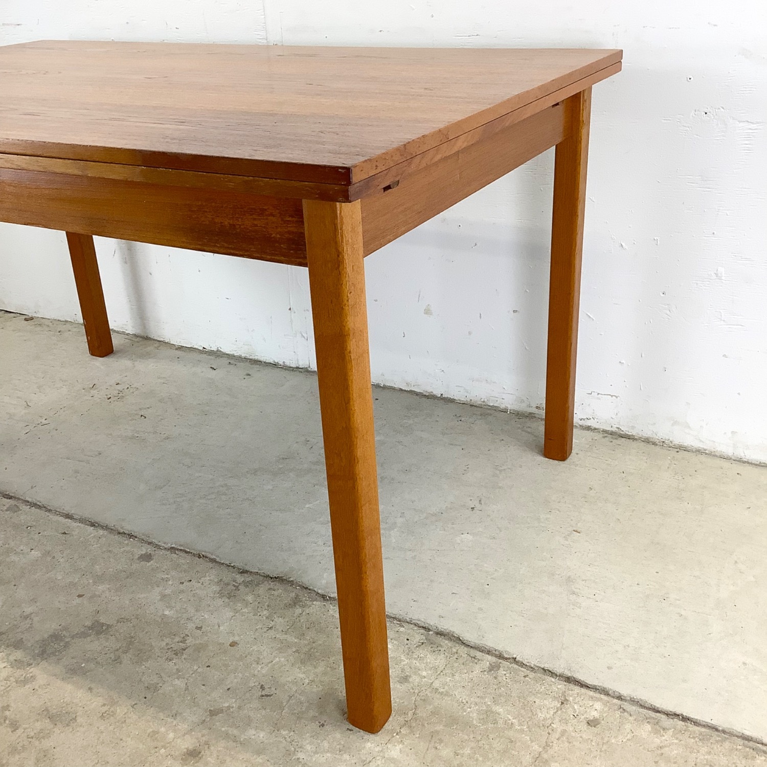 Scandinavian Modern Teak Dining Table with Leaves - image-14