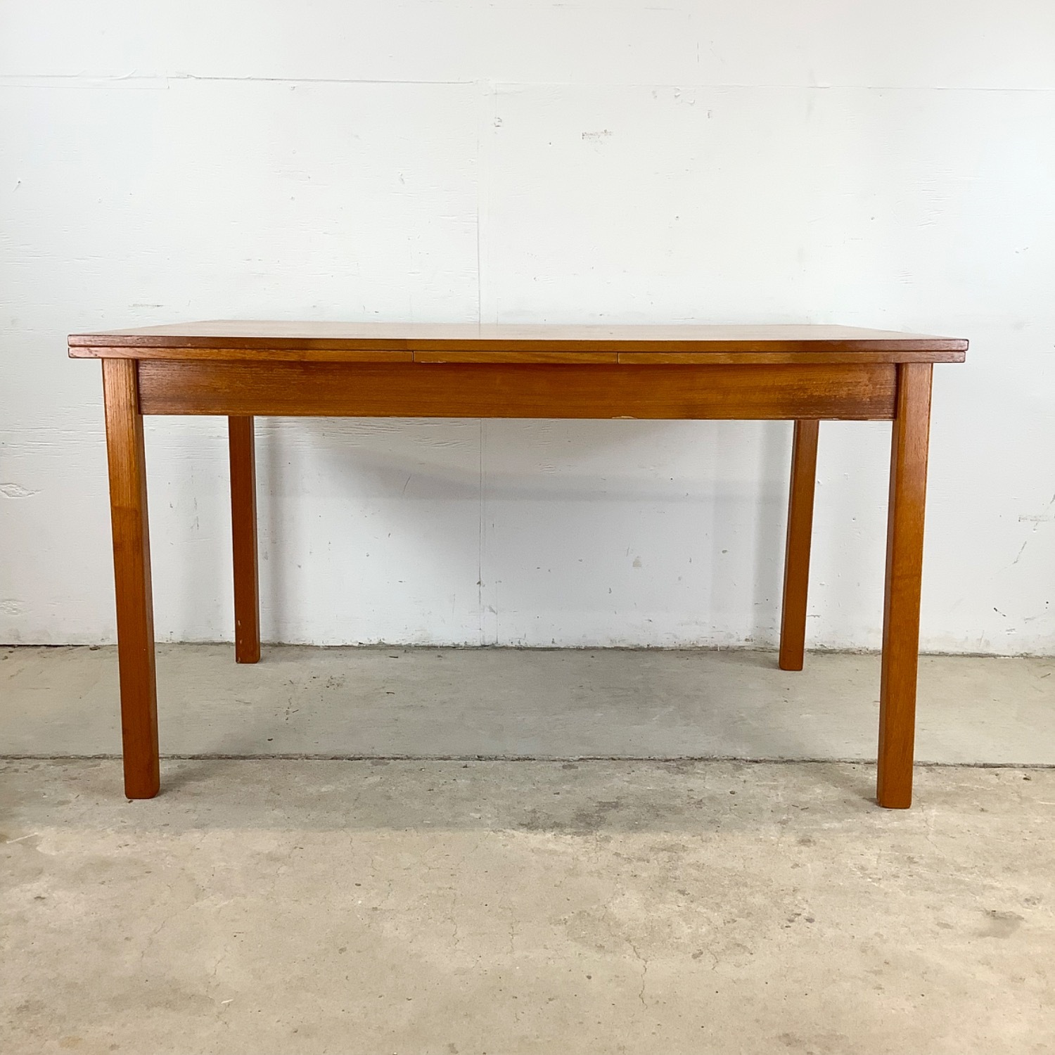 Scandinavian Modern Teak Dining Table with Leaves - image-1