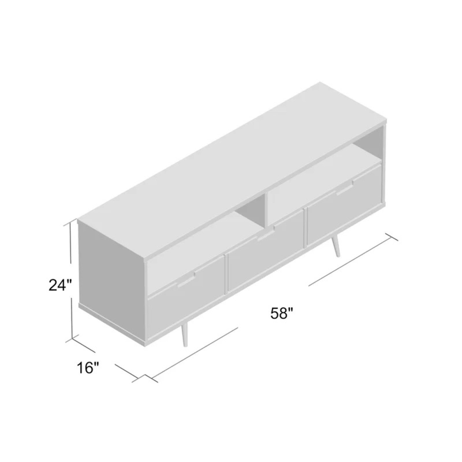 Mercury Row Sadie 58" Solid Wood 3-Drawer TV Stand - image-4