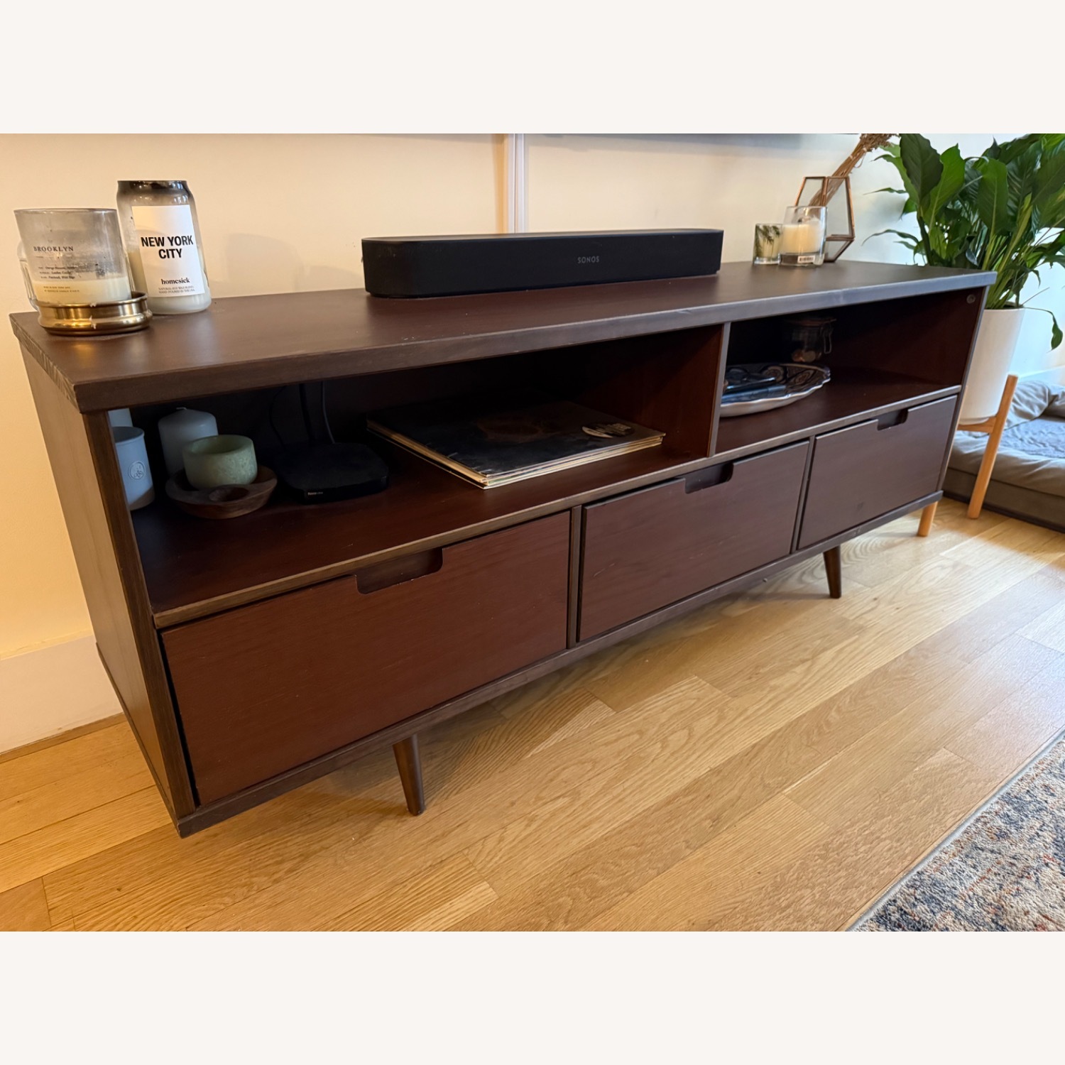 Mercury Row Sadie 58" Solid Wood 3-Drawer TV Stand - image-7