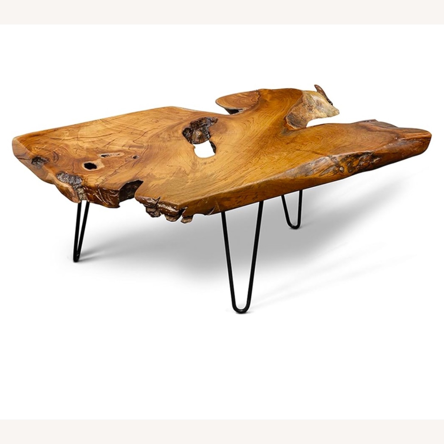 Natural Wood Raw Edge Coffee Table - image-5
