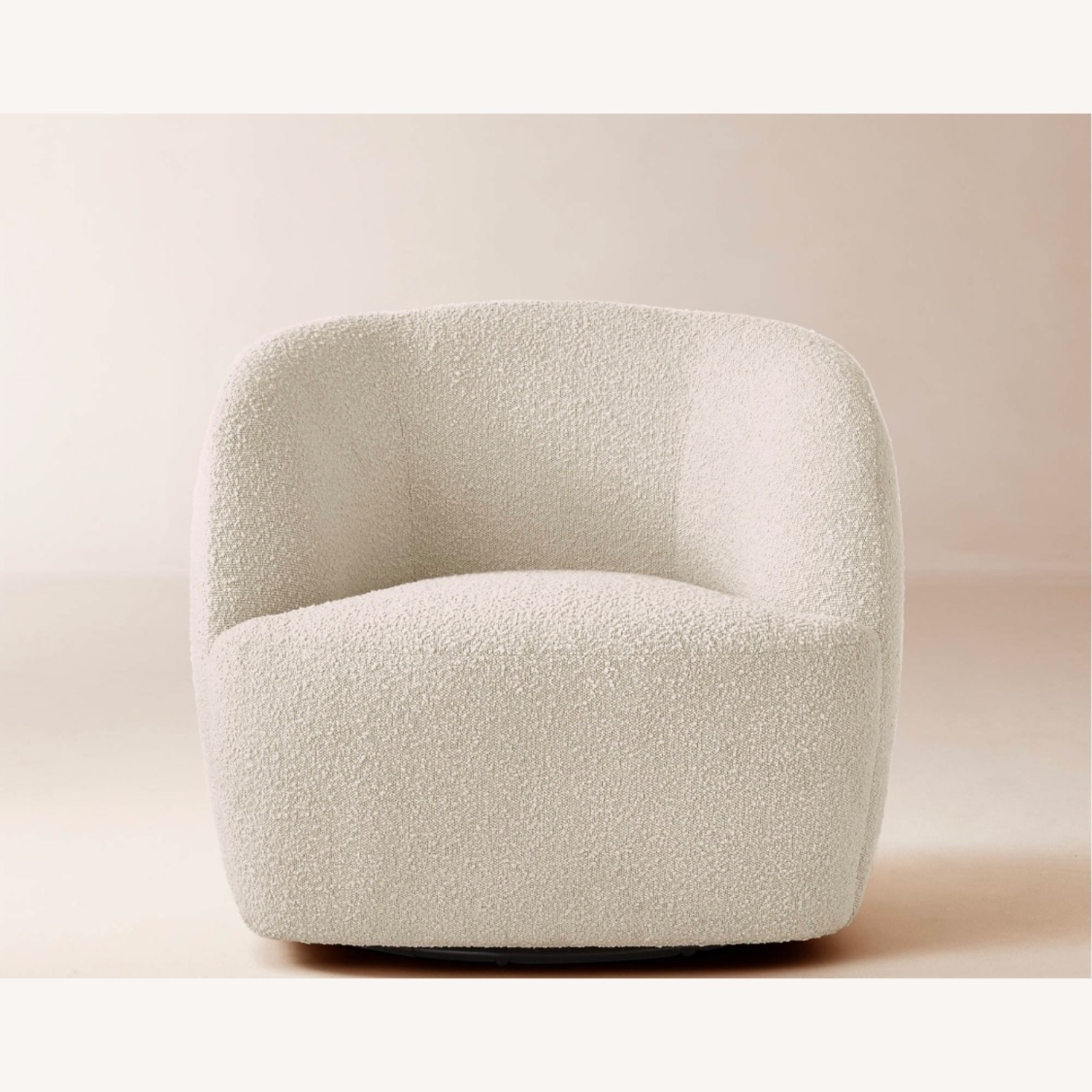 2 CB2 Gwyneth Ivory Boucle Swivel Chair by Goop - image-3