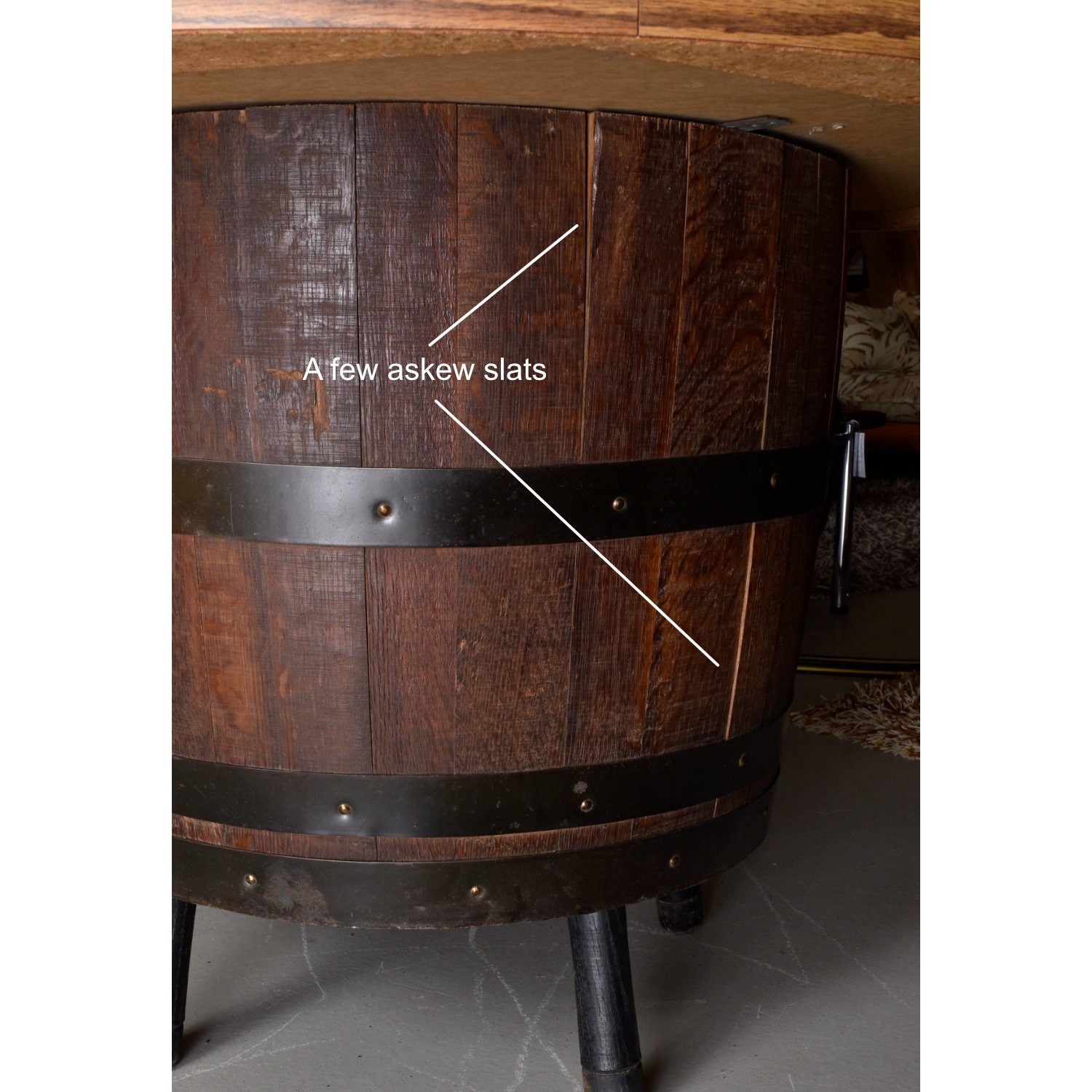 Vintage Whiskey Barrel Round Dining or Poker Table - image-9