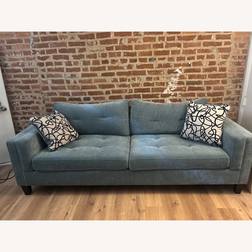 Used Bob's Discount Furniture Zada Blue 2 Seater Sofa for sale on AptDeco