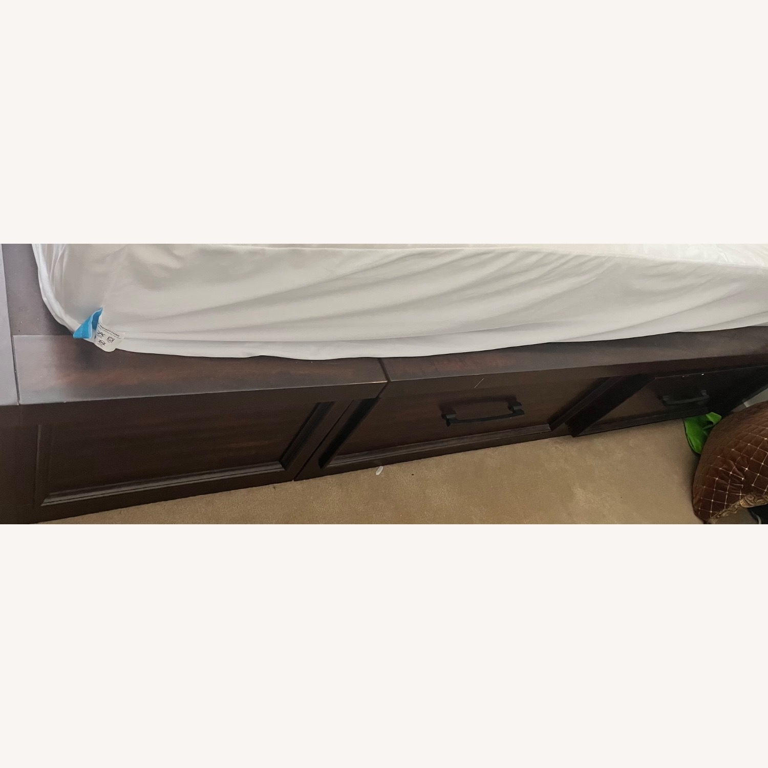 Bob's Discount Furniture Hudson Queen Pecan Storage Platform Bed - image-3