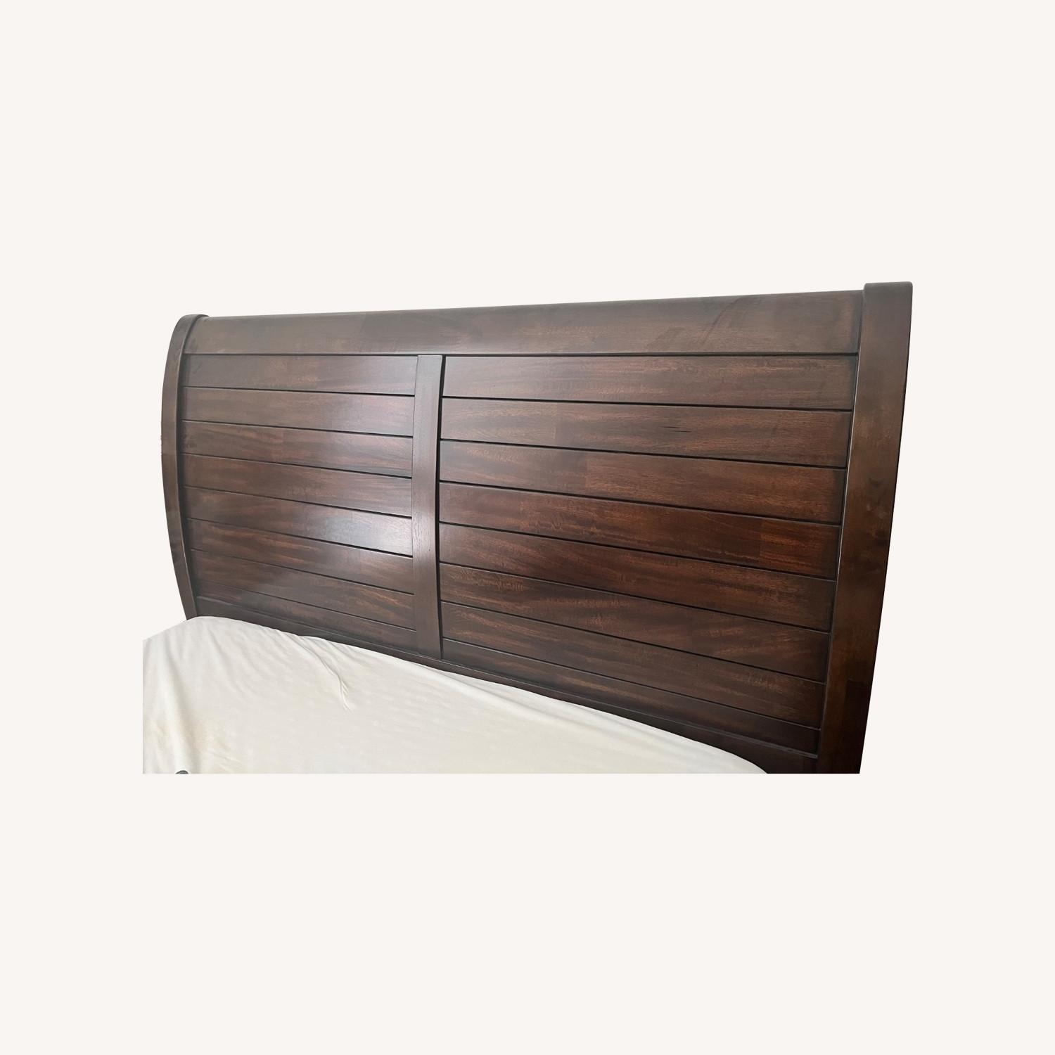 Bob's Discount Furniture Hudson Queen Pecan Storage Platform Bed - image-5