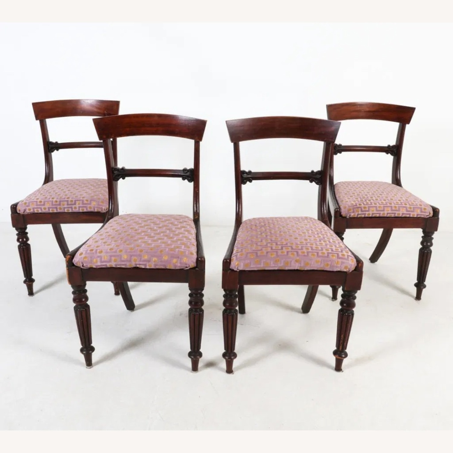Set of Four Antique Mahogany Dining Chairs - image-1