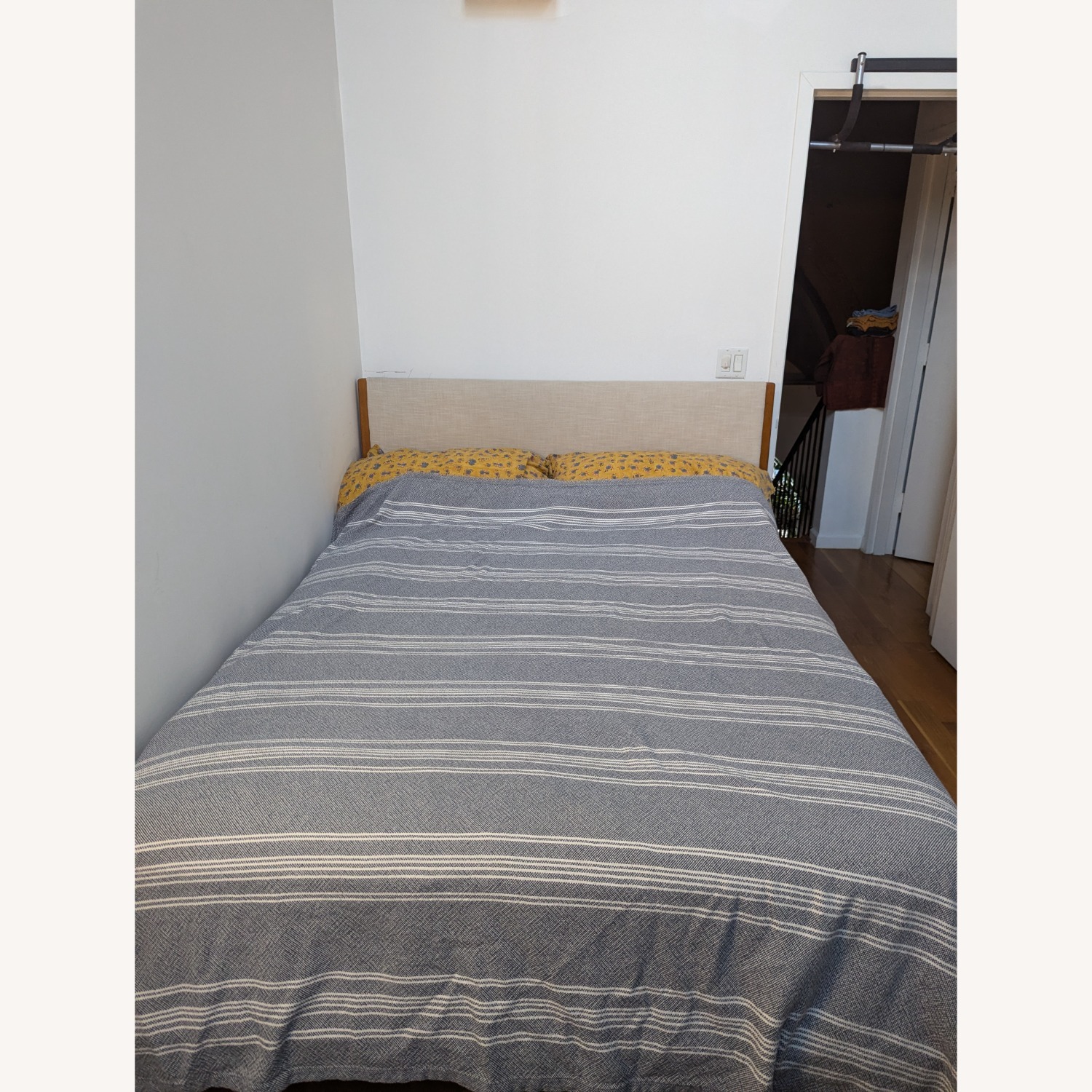 West Elm Modern Bed Fabric Headboard - image-5