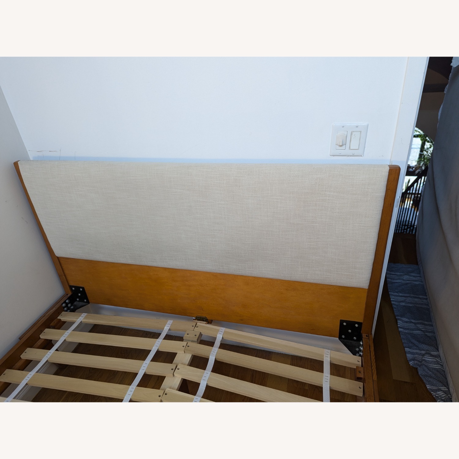 West Elm Modern Bed Fabric Headboard - image-6