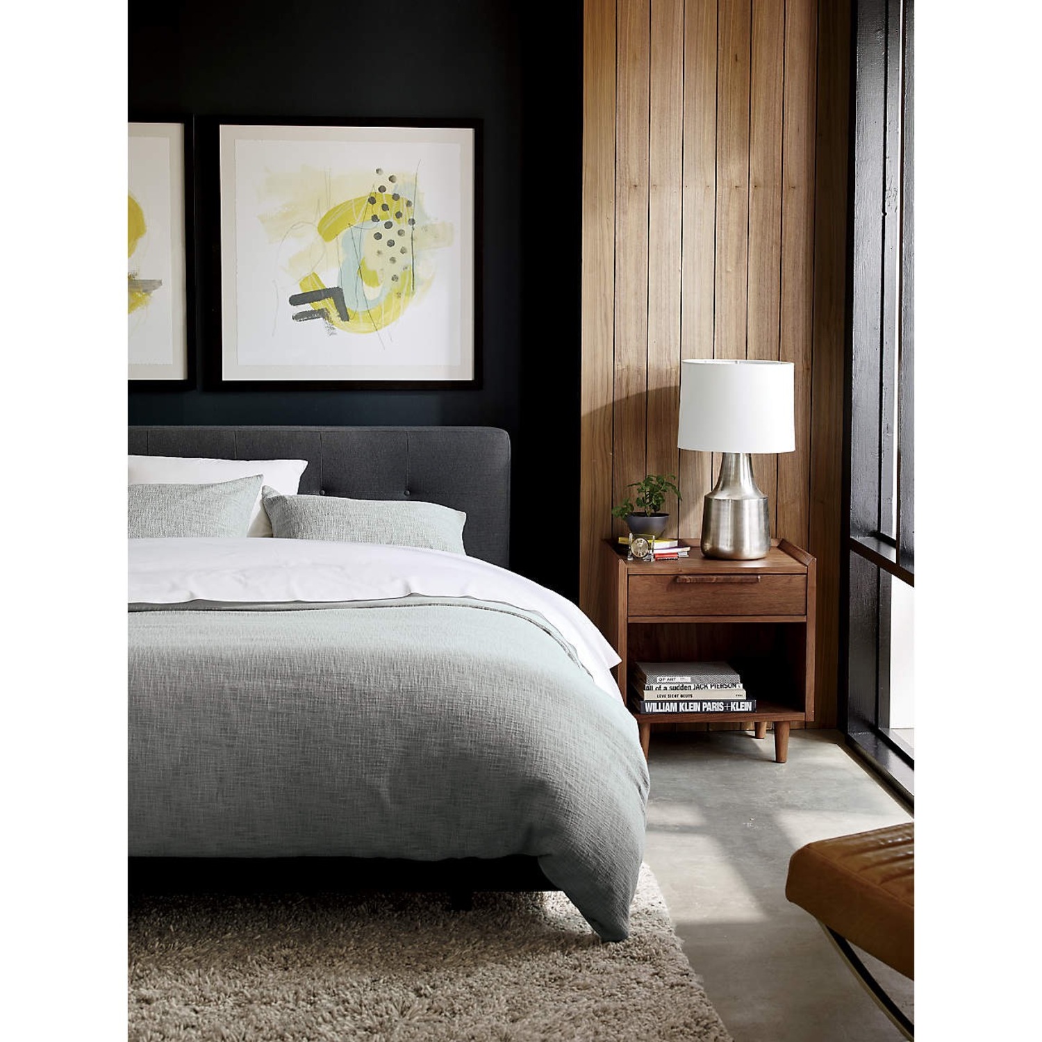 Crate & Barrel Tate Walnut Nightstand - image-3