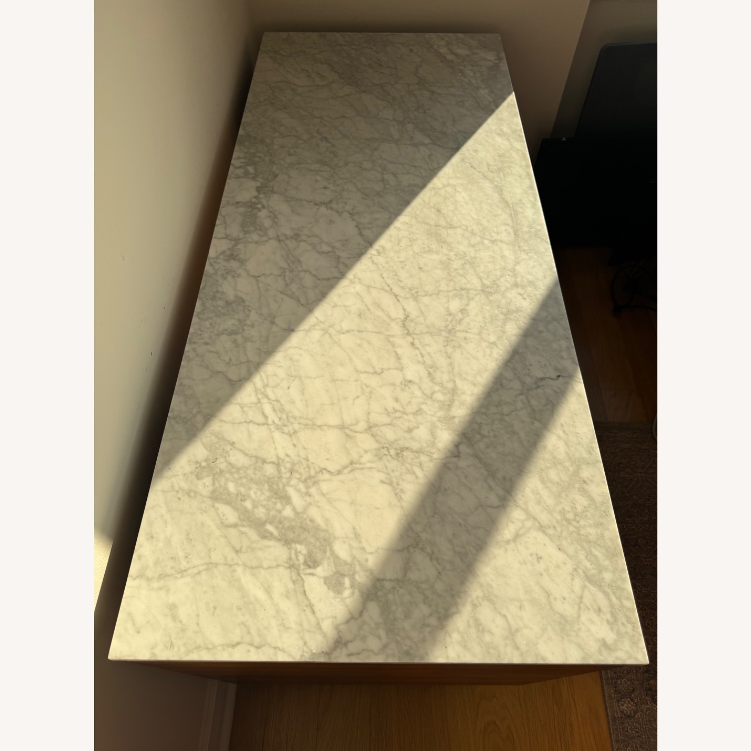 CB2 Fullerton 6-Drawer Walnut Wood Desk with White Marble Top - image-4