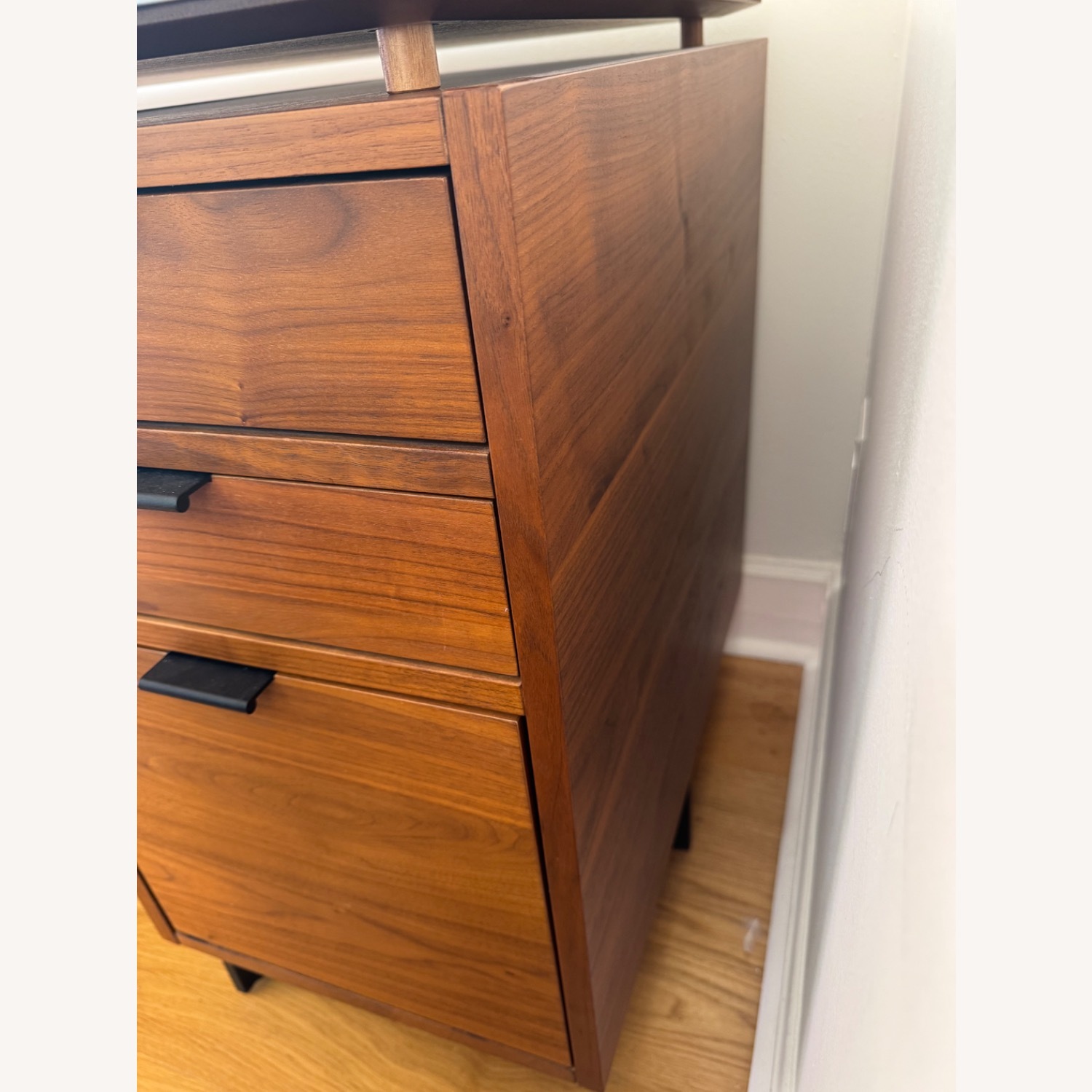 CB2 Fullerton 6-Drawer Walnut Wood Desk with White Marble Top - image-6