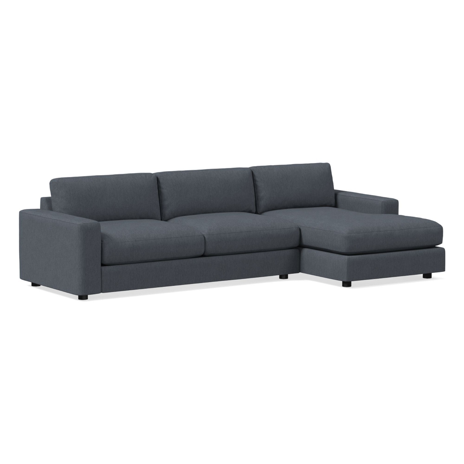 West Elm Charcoal Gray Urban Sofa with Chaise - image-9