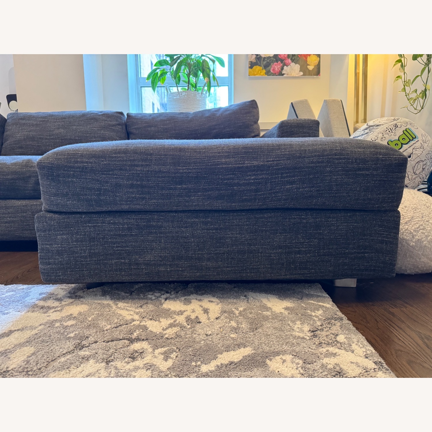 West Elm Charcoal Gray Urban Sofa with Chaise - image-5