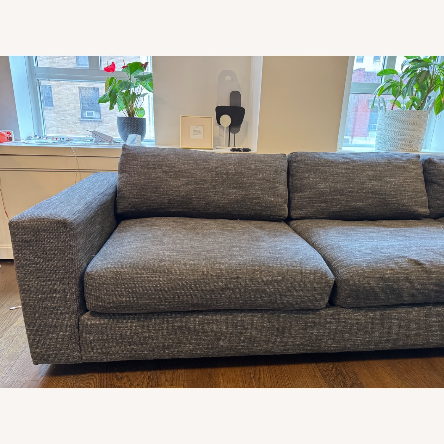 West Elm Charcoal Gray Urban Sofa with Chaise - image-7