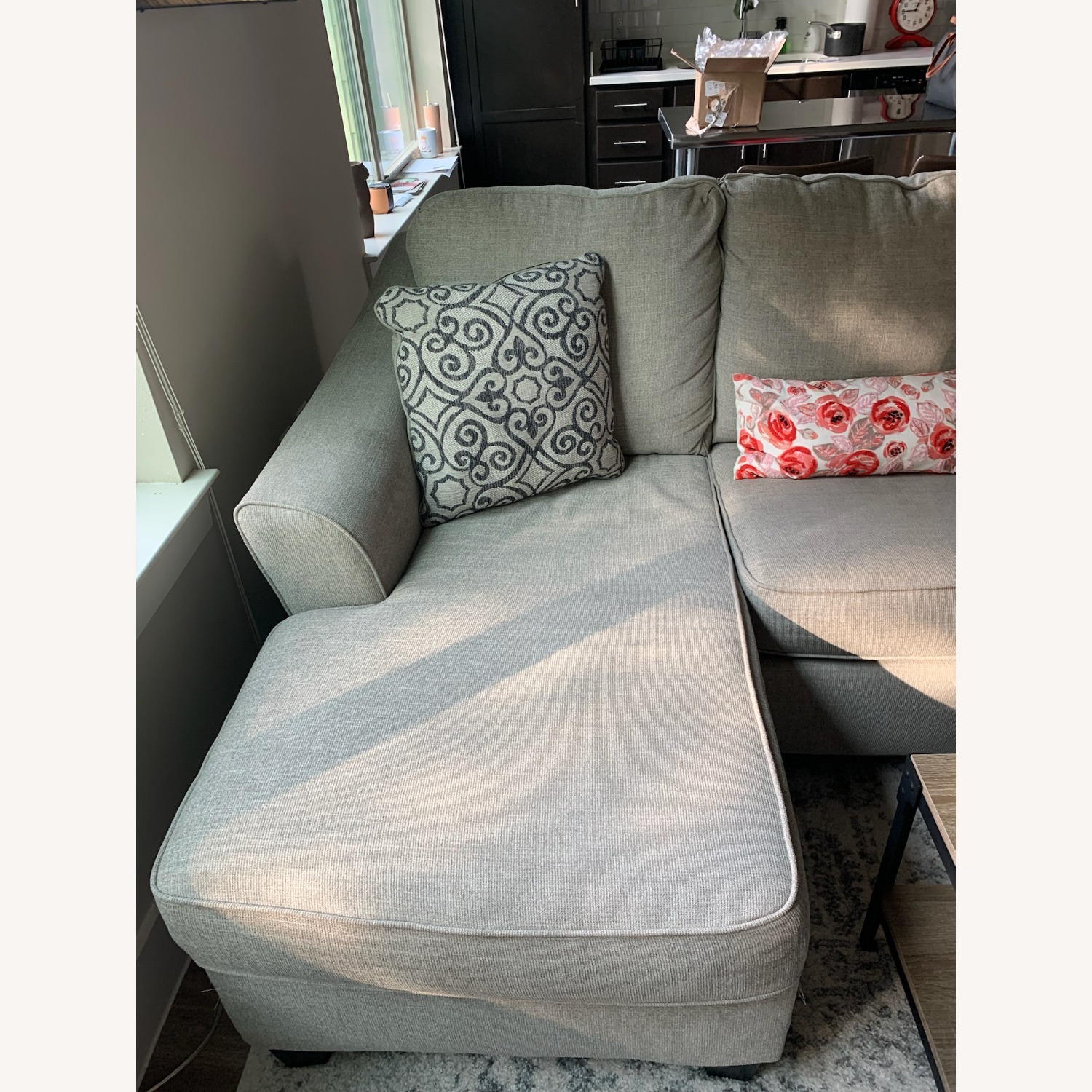 Ashely Furniture Grey Sleeper Sofa Sectional - image-2