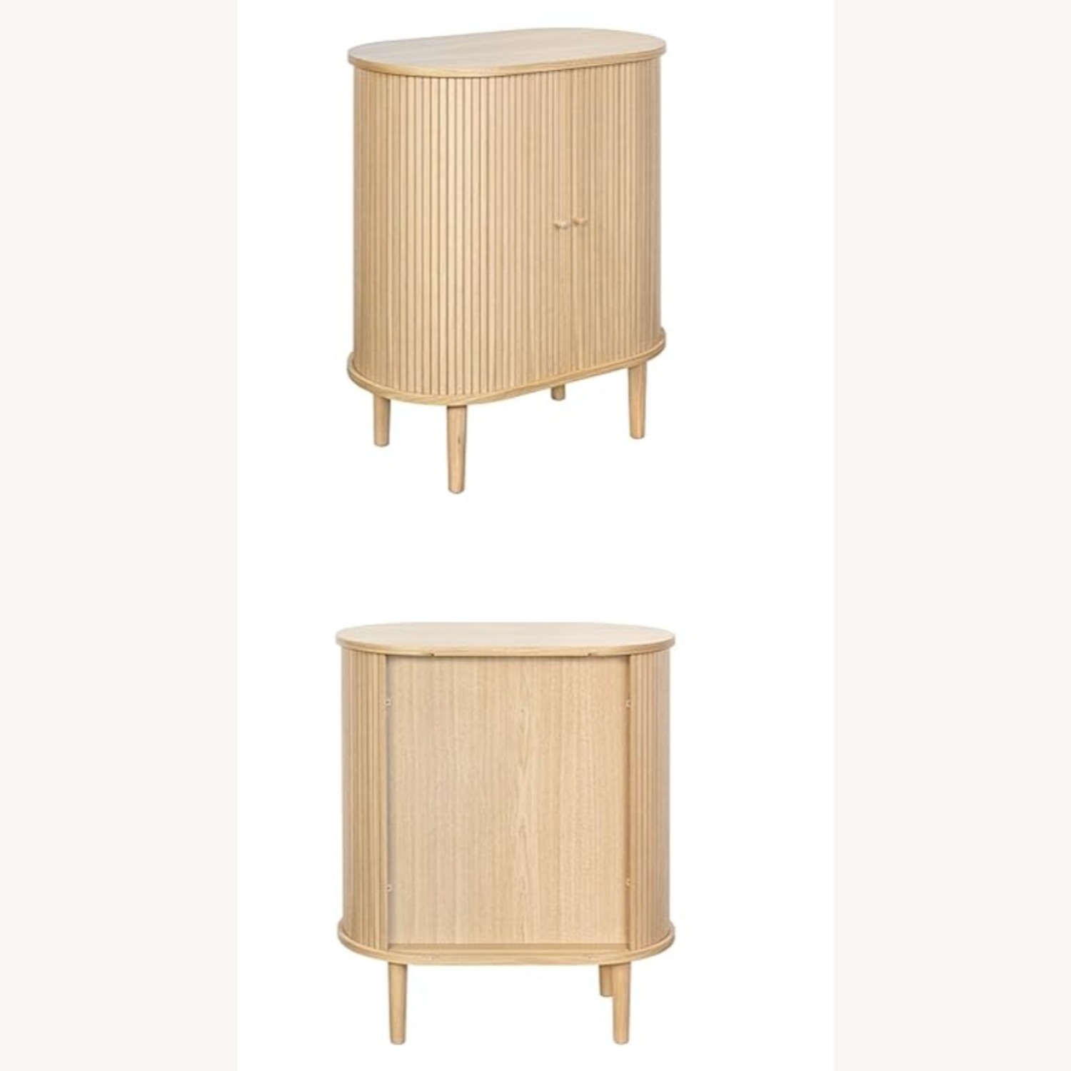 Fluted Oak 28'' Buffet Table with Sliding Doors - image-3