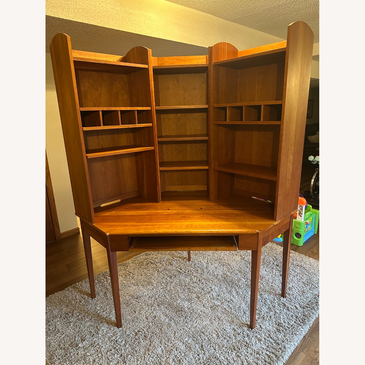 Harden Cherry Wood Desk with Bookshelves - image-1