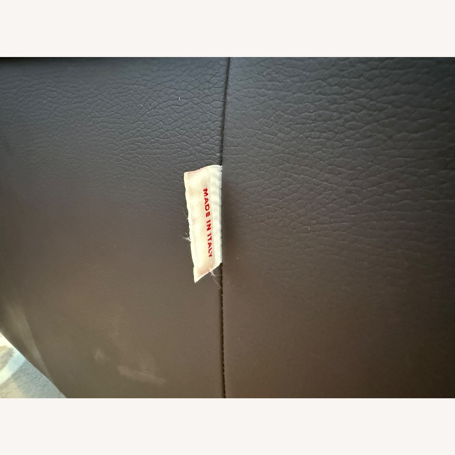 Leather Loveseat Dark Brown - image-11