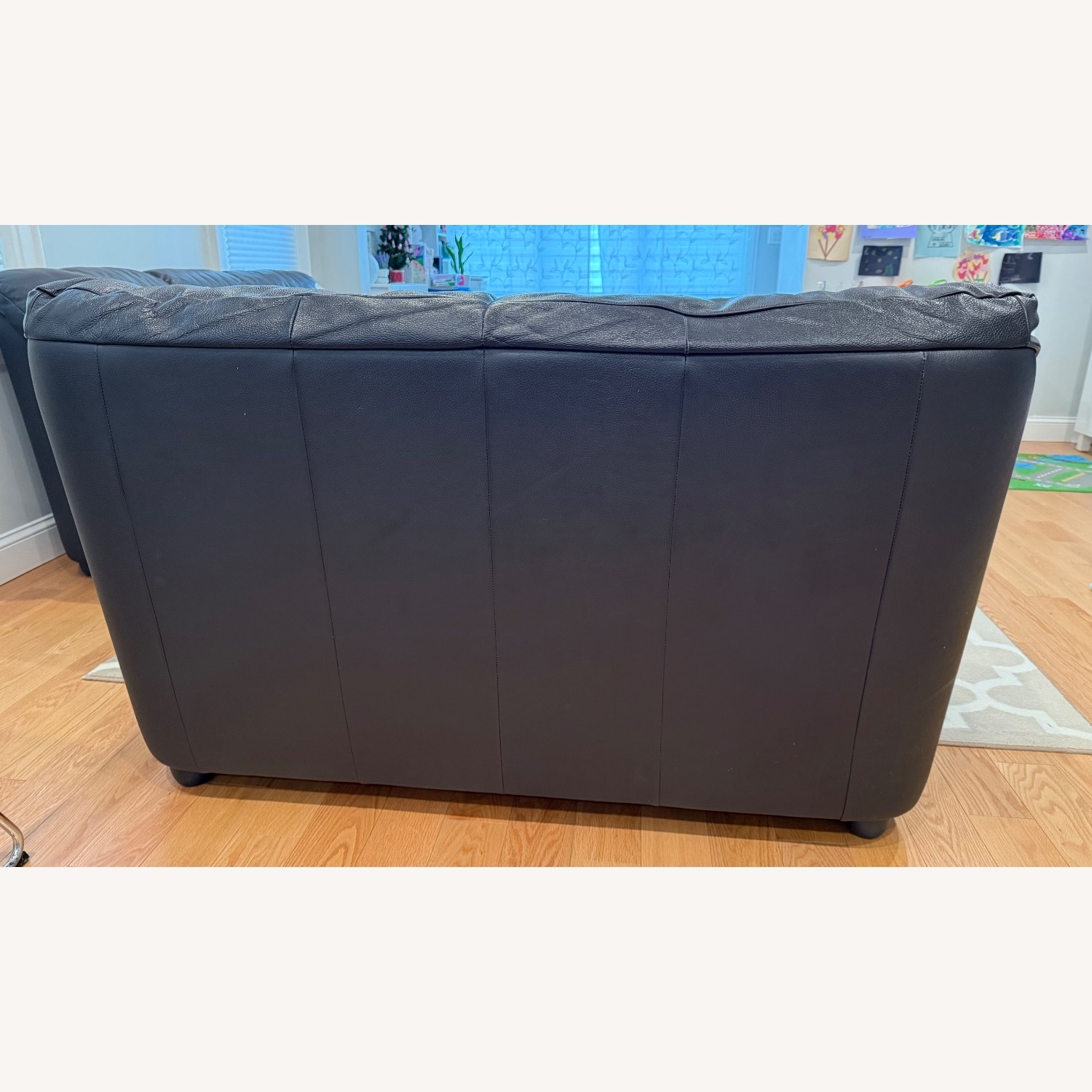 Leather Loveseat Dark Brown - image-7