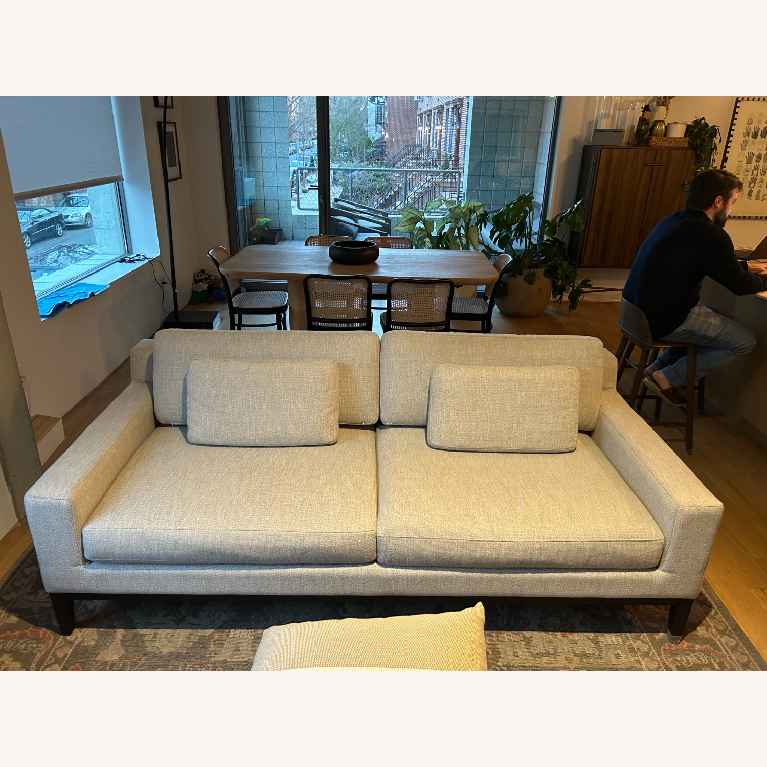 Restoration Hardware Italia Track Arm Sofa - Oak Base - image-1