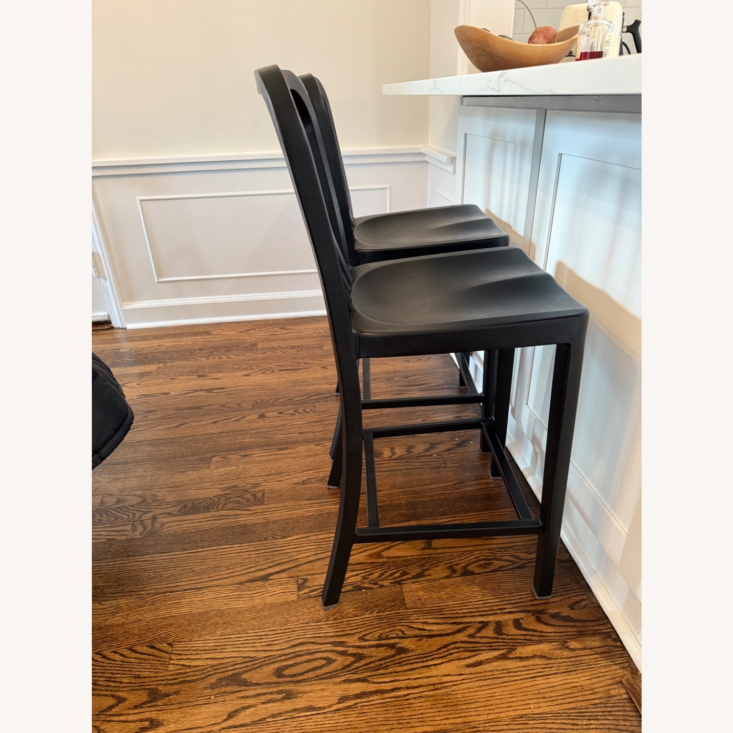 Crate & Barrel Delta Matte Black Counter Stools - image-4