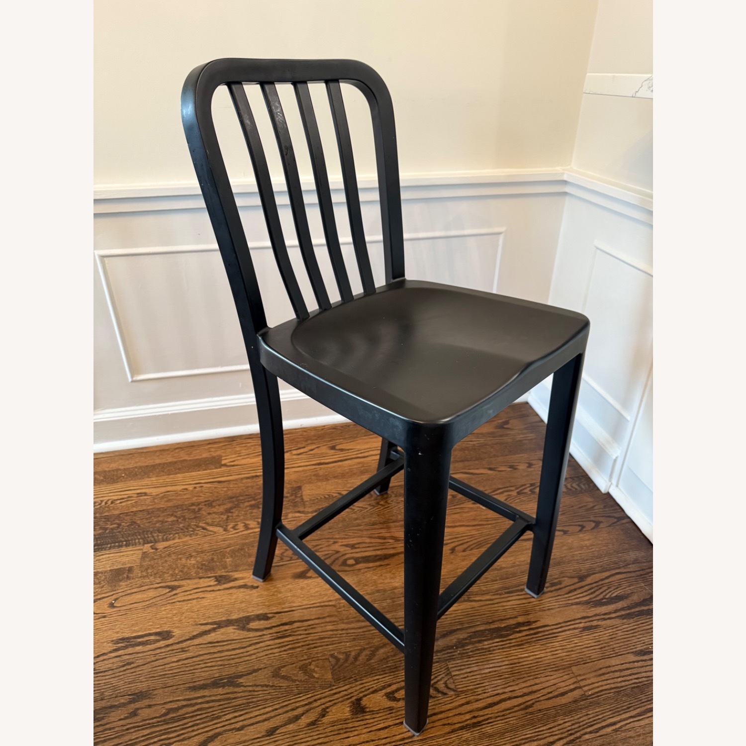 Crate & Barrel Delta Matte Black Counter Stools - image-1