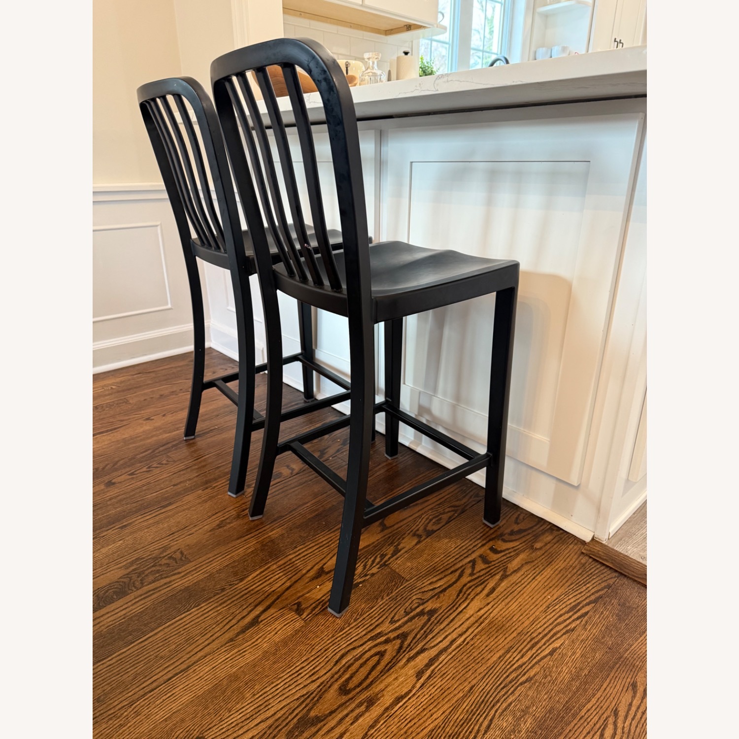Crate & Barrel Delta Matte Black Counter Stools - image-3