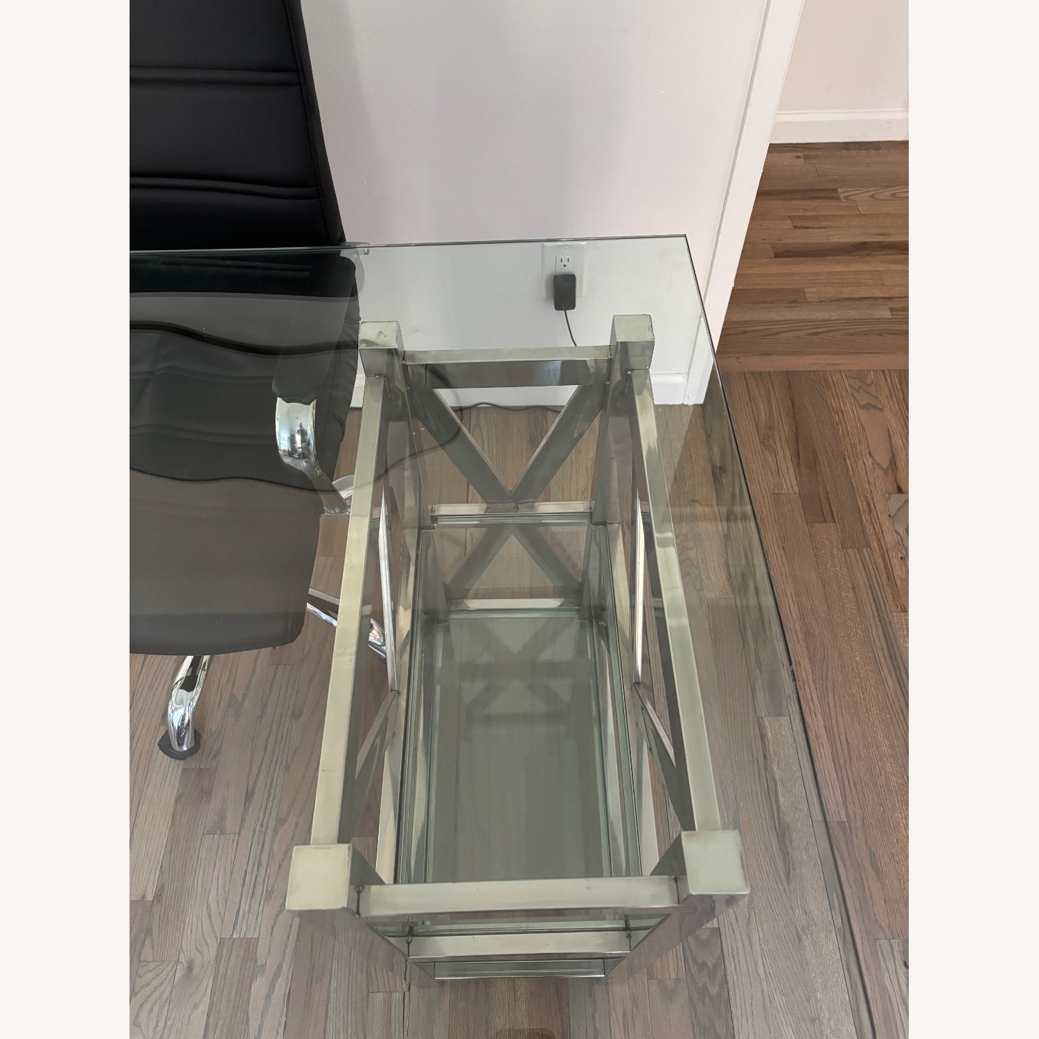 Andrew Martin Glass & Chrome Desk - image-4