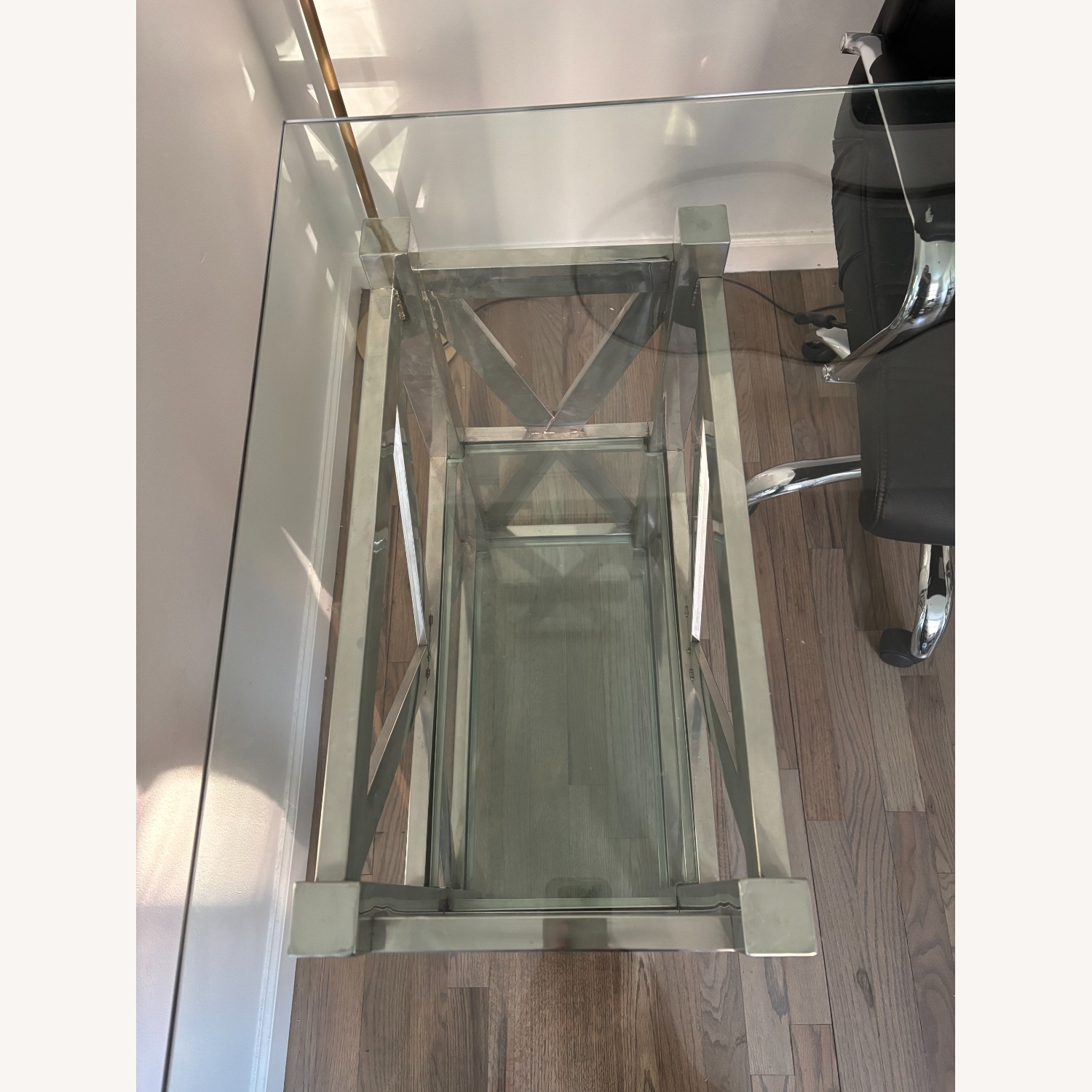 Andrew Martin Glass & Chrome Desk - image-3