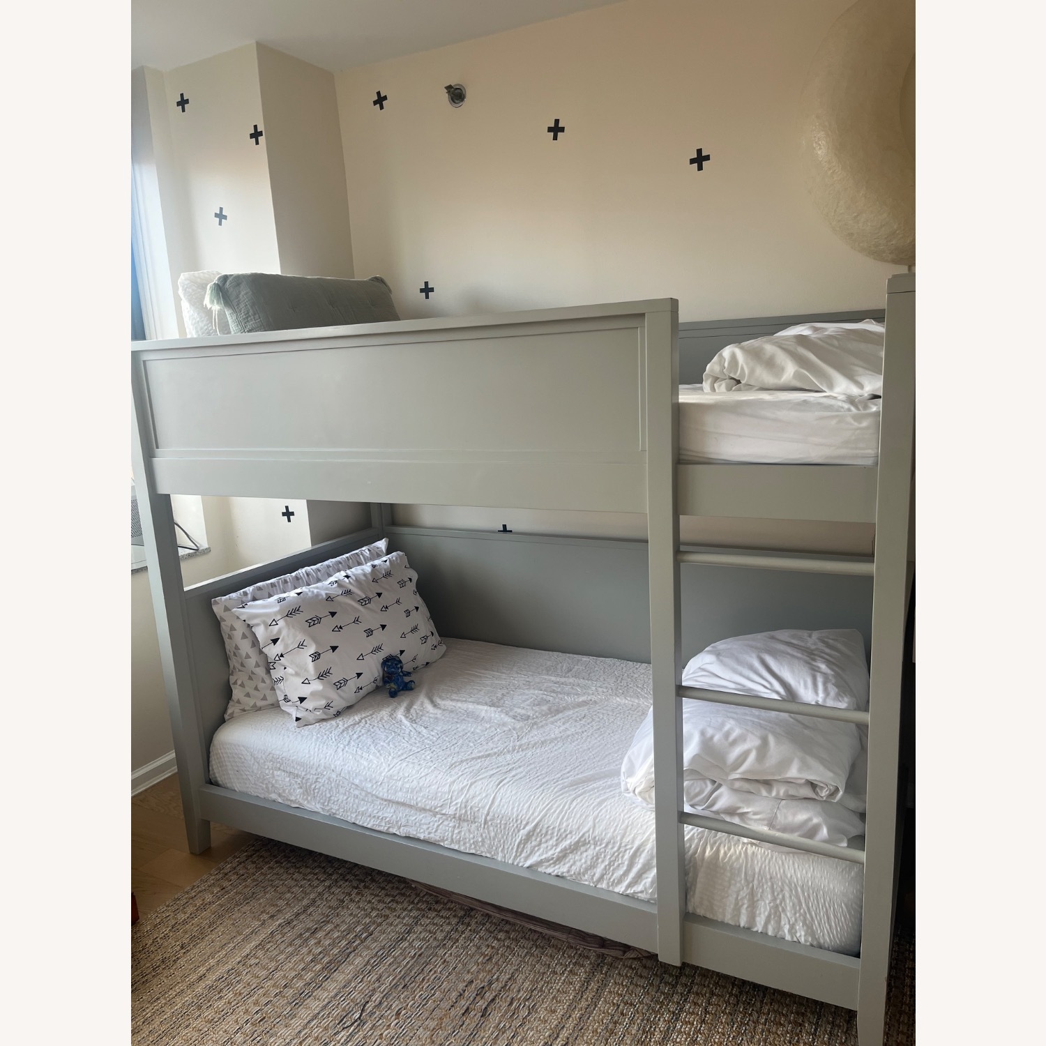 Crate & Barrel Small Space Twin Bunk Bed Gray - image-5