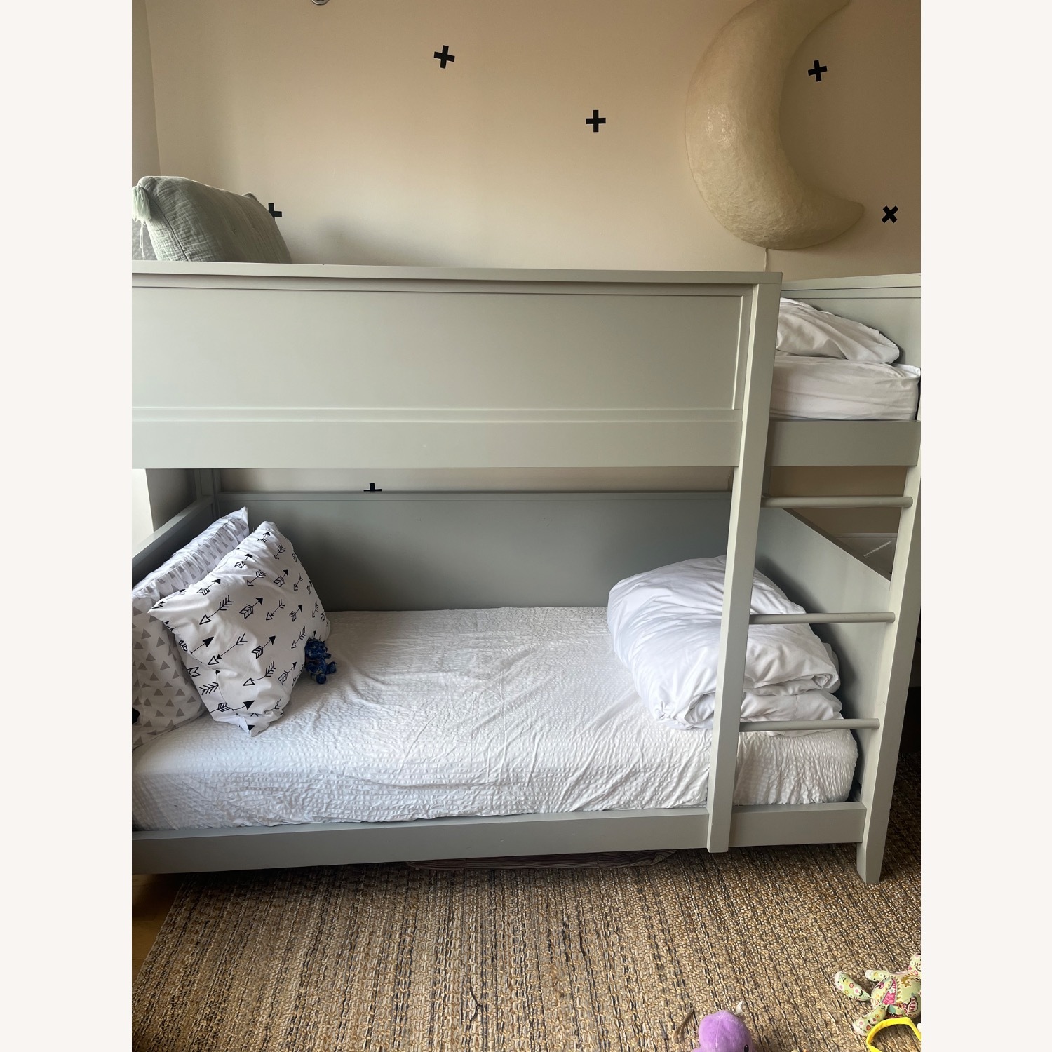 Crate & Barrel Small Space Twin Bunk Bed Gray - image-4