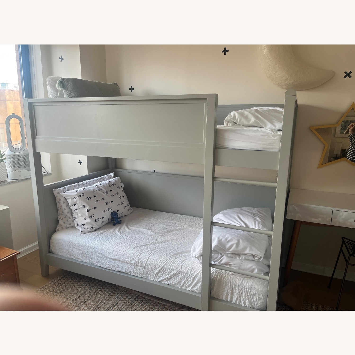Crate & Barrel Small Space Twin Bunk Bed Gray - image-3