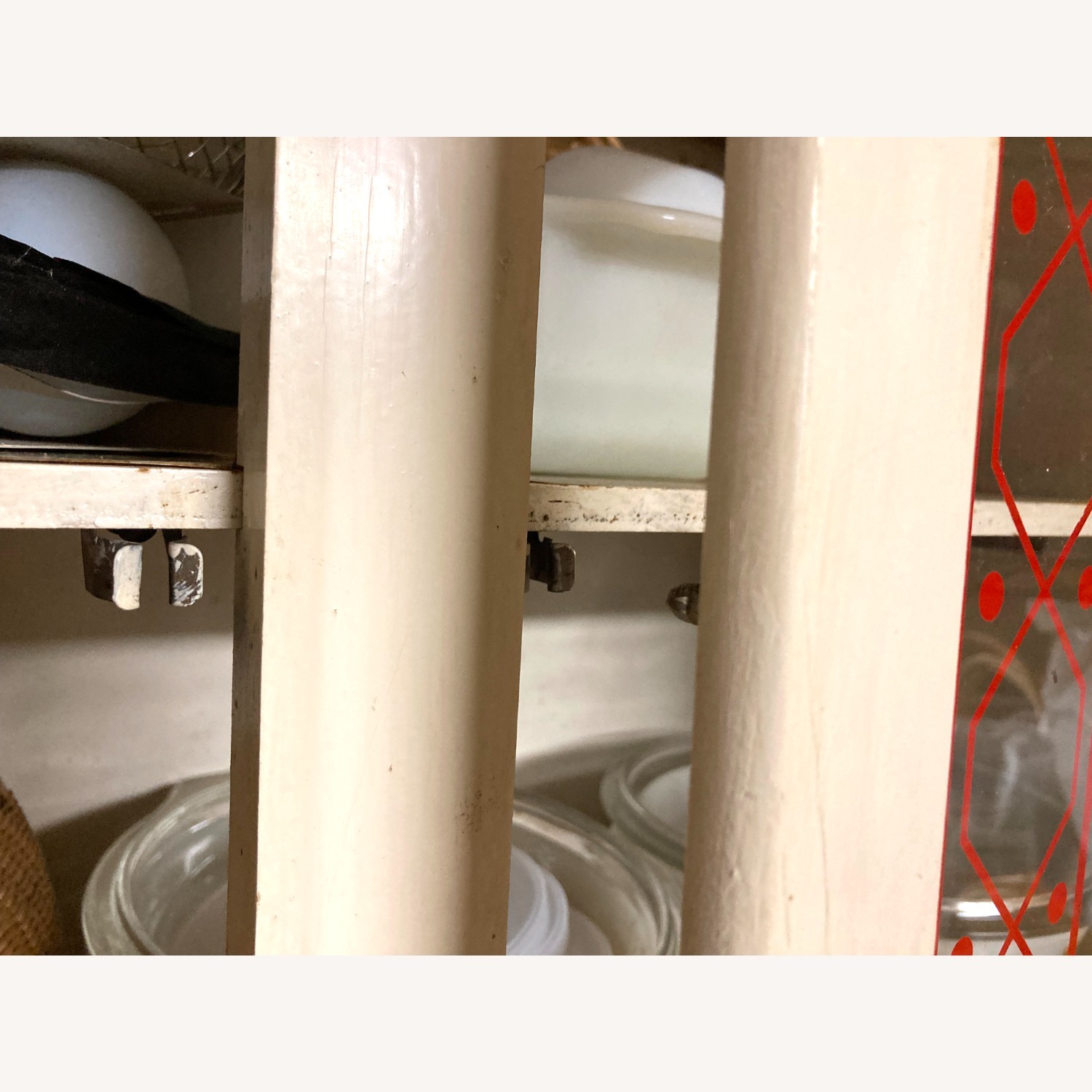 Retro Storage Cabinet with Glass Pane Doors - image-7