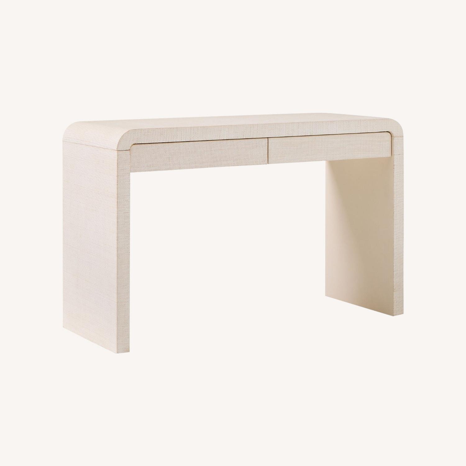 West Elm Solstice Painted Raffia Desk (48") - image-0