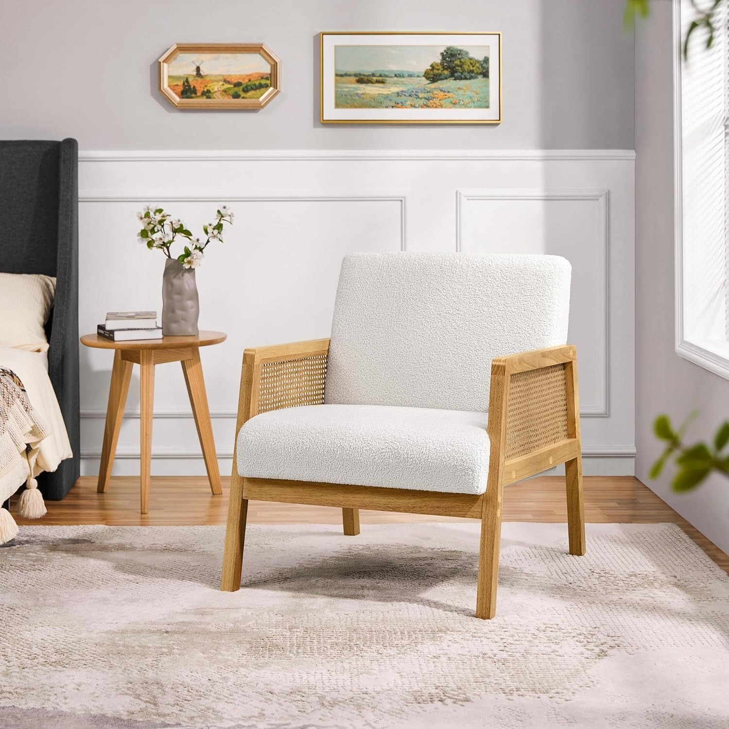 Yaheetech Boucle Fabric Accent Chair - AptDeco